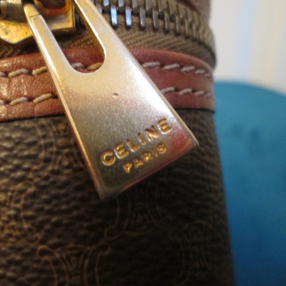 CELINE Macadam Makeup pouch Cosmetics Pouch Hand Bag Vanity bag Leather/PVC - Picture 8 of 16